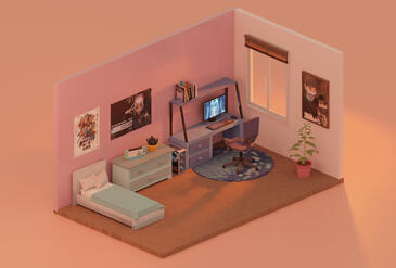 3d room created in blender