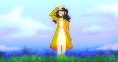 fanart of magdalena bay in their music video "wandering eyes"